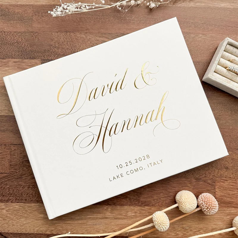 

Personalized Wedding Guest Book Custom Reception Guestbook Engagement Signning Book Wedding Anniversary Gifts