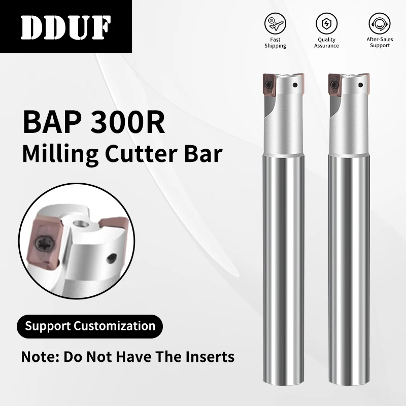 DDUF BAP300R Indexable End Mill Right Angle Milling Arbor CNC Roughing Toolholder for APMT1135 Carbide Inserts