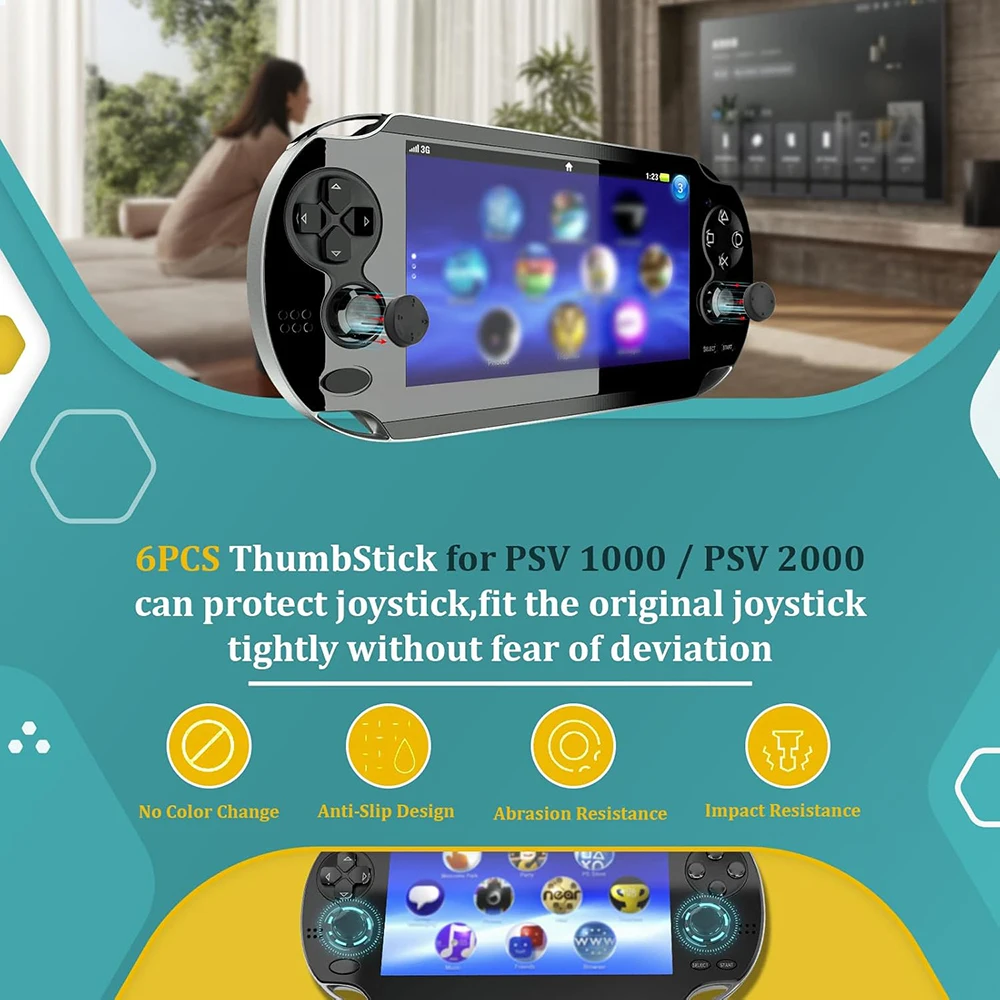 7 In 1 Silicone Anti-slip Thumbstick Grip Cap Joystick Analog Protectoive Cover For Psvita PS Vita PSV 1000/2000 Slim Console - view 2