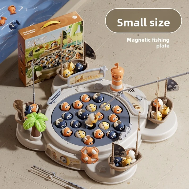 Gioco di pesca magnetico per bambini Giocattolo di pesca elettrico per bambini Ha musica Gioco di filatura Canna da pesce Educazione Regali per bambini di 3 anni