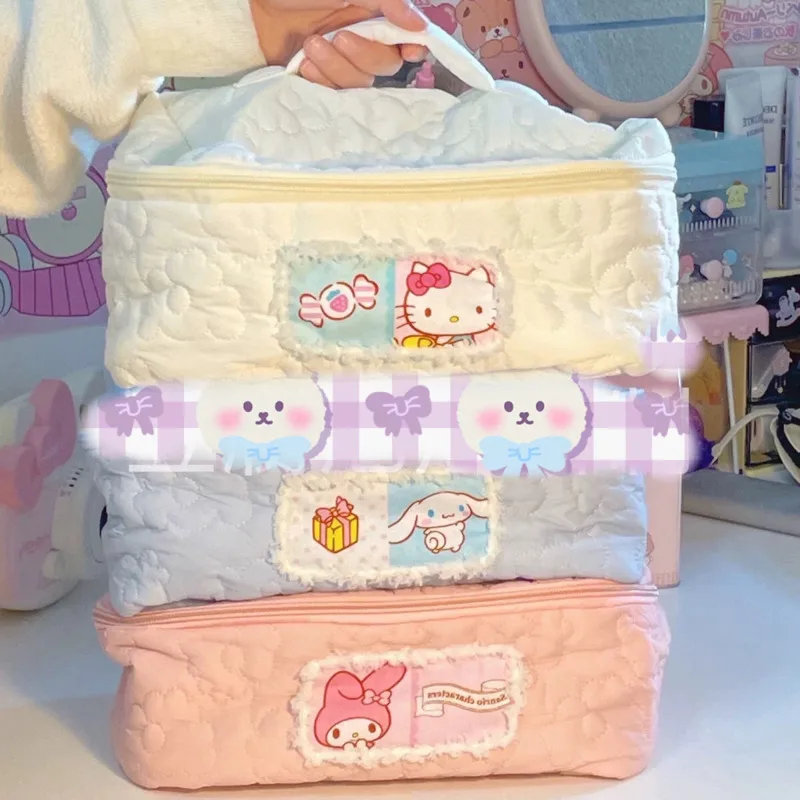 Sanrio Makeup Bag Hello Kitty Melody Yugui Dog Large Capacity Makeup Storage Bag Storage Bag Cute High Value Durable