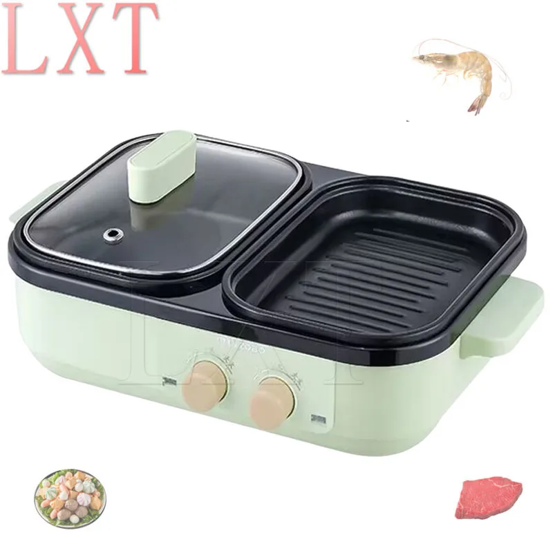 

Multifunctional Electric Baking Tray 2 In1 Shabu Roast Pot Barbecue Hot Pot Integrated Pot Non Stick BBQ Grill Cooker Frying Pan