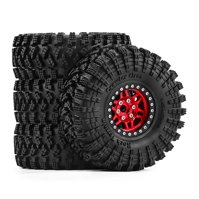 1.9 Inch Beadlock Wheels Tires 12mm Hex for TRX4 SCX10 Capra Axial SCX24 Traxxas Enduro RC Crawler Truck Upgrade Parts