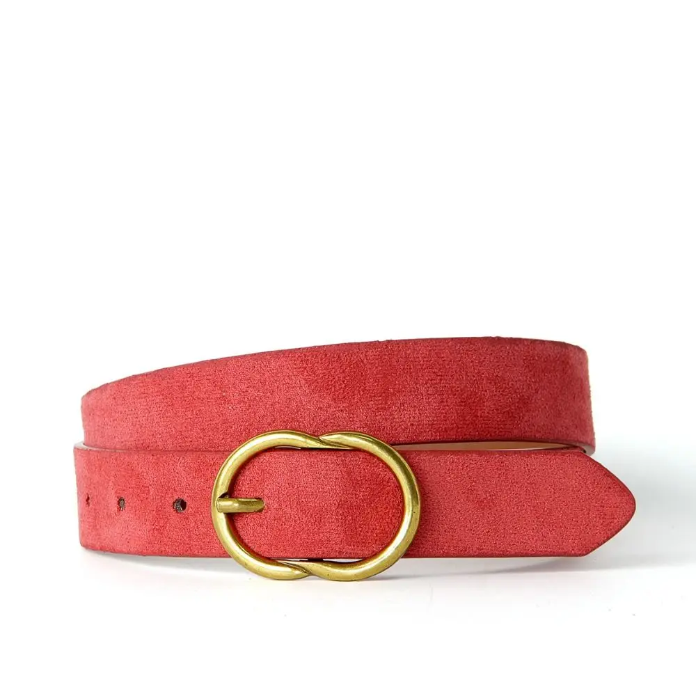 العصرية دبوس مشبك حزام جلد الغزال الرجعية عارضة الأعمال حزام الخصر تصميم فاخر حزام الخصر للنساء