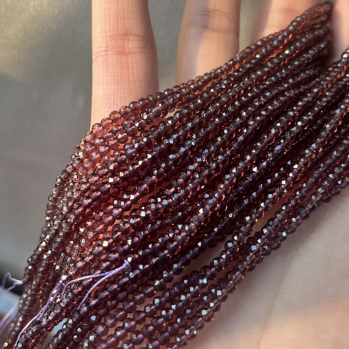 10 Strands 2/3mm Faceted Spinel Beads Wine Red Tiny Natural Spinel Round Loose Beads for DIY Necklace Jewelry Making Supplies