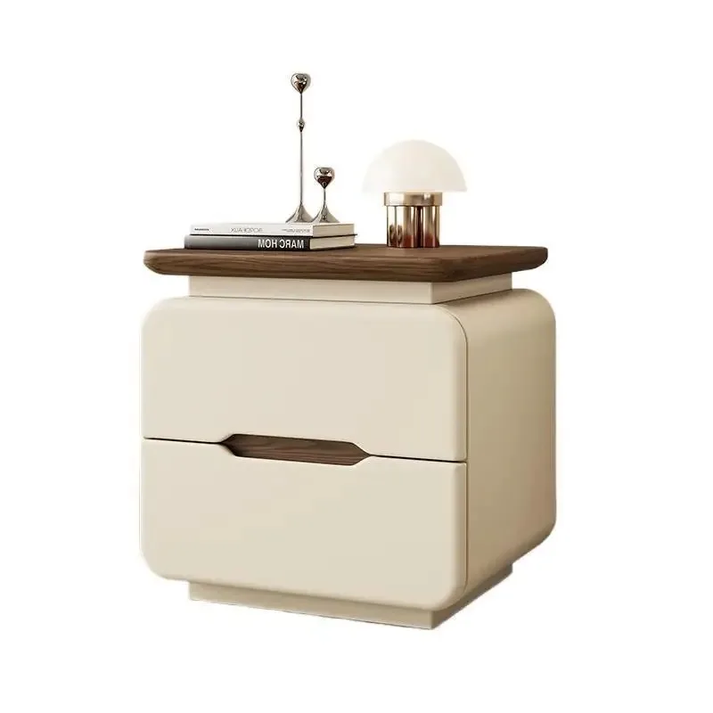 Nightstand Drawer Choice Modern Bedside Table with Hidden Handle Wood Storage Cabinet for Bedroom