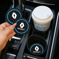 2Pcs Car Coaster Silicone Anti-noise Water Cup Cushion Accessories For Renault Clio Kadjar Koleos Megane Espace QM6 ZOE Captur