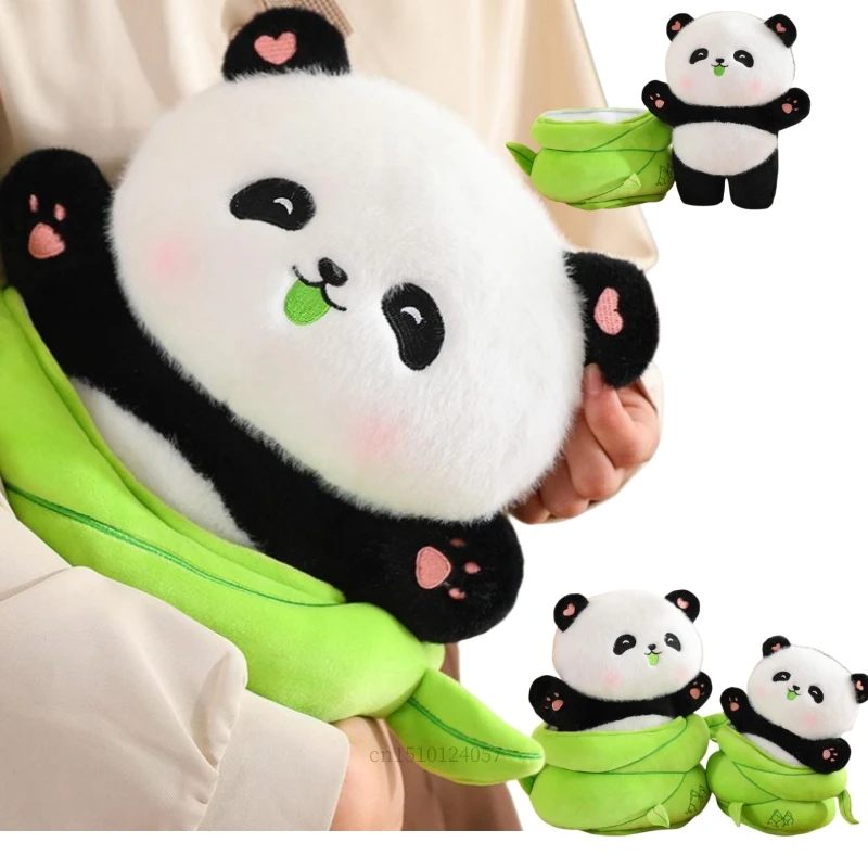 Creative 25-50cm Stuffed Animals Bamboo Shoot Panda Green One Set Super Soft Cartoon Girls Boys Birthday Gifts Home Party Decor