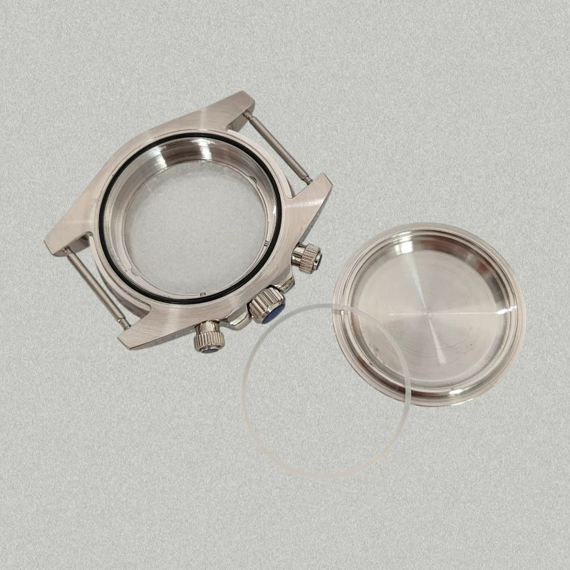 316L Stainless Steel VK63 Case 40mm Diver Silver Sapphire Glass Watch Case Fit Vk63 Quartz Movement