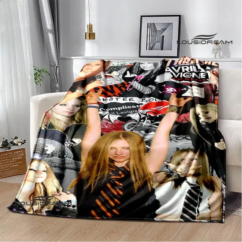 Singer A-AVRIL LAVIGNE Printed blanket Flannel Warm blankets Soft and comfortable blanket bed linings cubre cama Birthday Gift