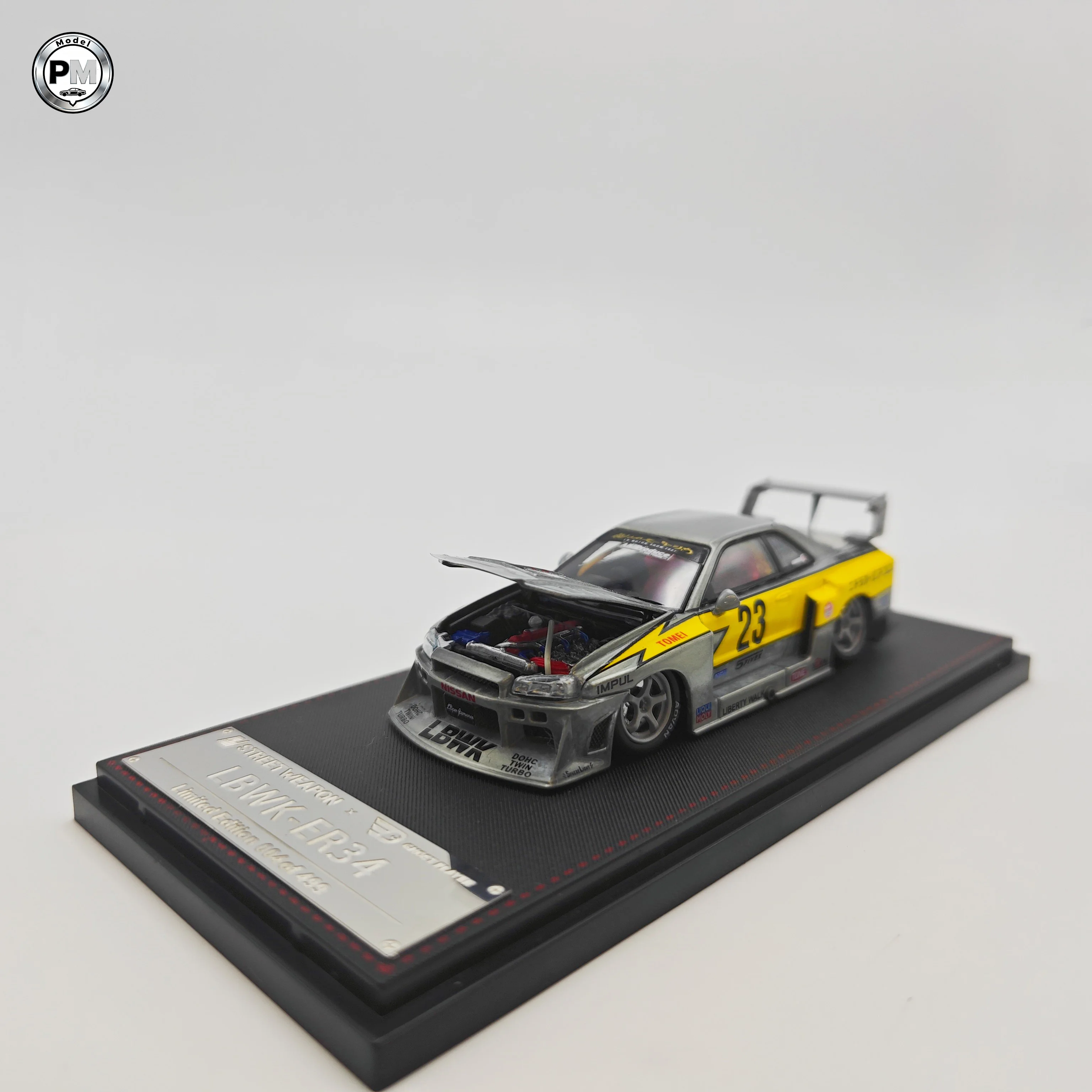 SW 1:64 LBWK ER34 معطف شفاف إصدار خاص نموذج سيارة مصنوع من خليط معدني قابل للفتح #2