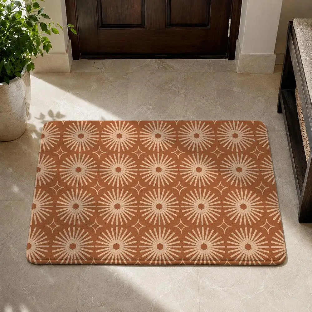 Simple Patterns Floor Mat Flannel Non-Slip Washable Soft Rug For Bathroom Kitchen Bedroom Living Room Home Decor