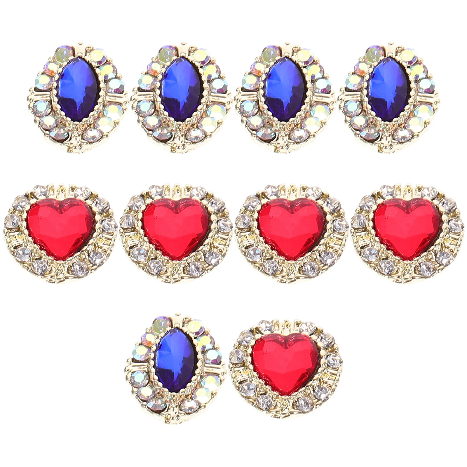 

10Pcs Nail Art Charms Unique Alloy Designs Manicure Decorations Nail Gems for Fake Nails Heart Charms for Nails
