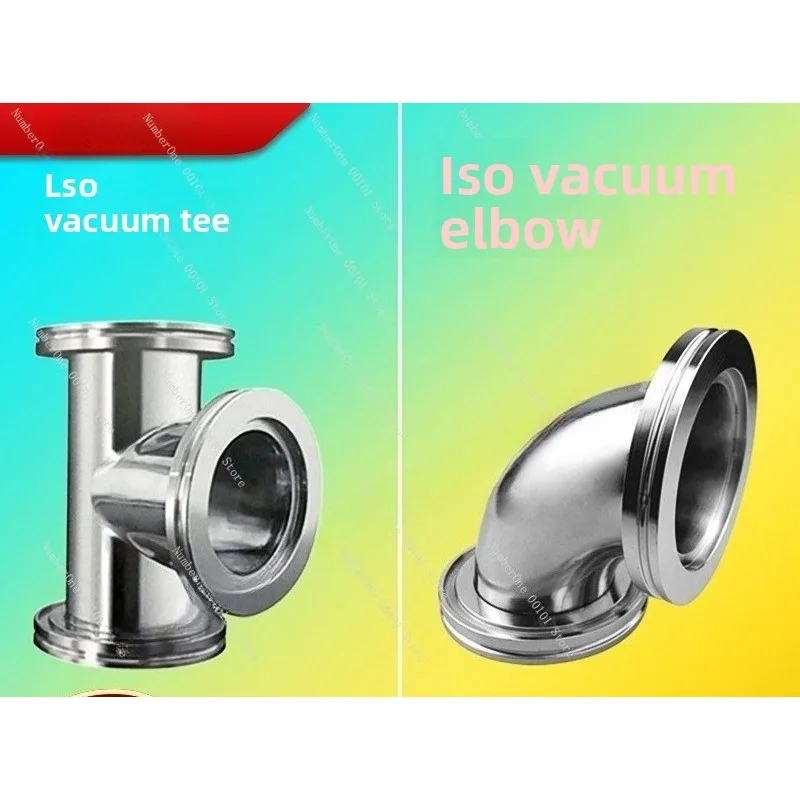 ISO63 ISO80 ISO100 Vacuum Tee Fitting, Quick Installation Vacuum Elbow, Fast Connect Tee Joint