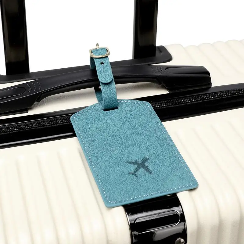 Modna zawieszka do bagażu z PU, etykieta na bilety podróży zagranicznych, zawieszka do bagażu zapobiegająca zgubieniu, etykieta z imieniem i nazwiskiem, etykieta adresowa.