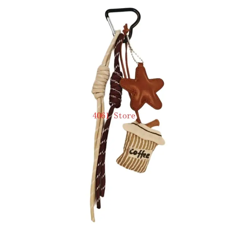 Adorable Cartoon Coffee Cup Backpack Charm to Brighten Your Day Perfect for Key