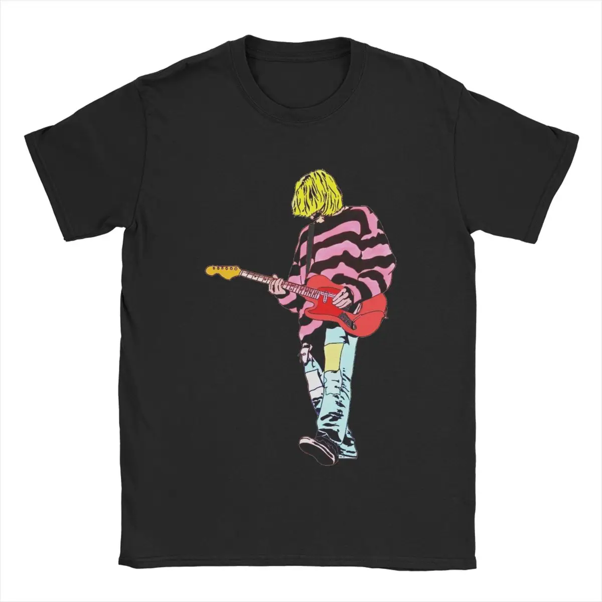 Men's T-Shirt Kurt Cobain Vintage 100% Cotton Tee Shirt Short Sleeve T Shirt O Neck Clothes Printed