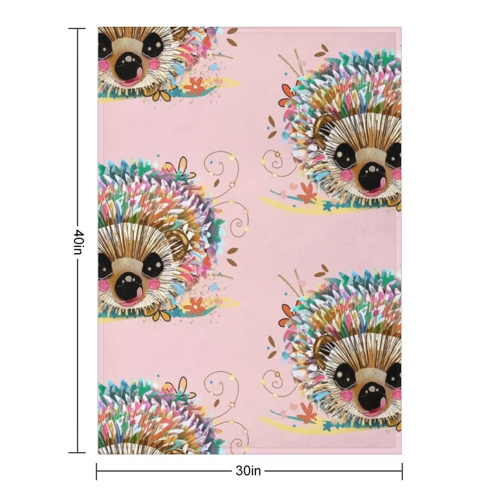 Rainbow Hedgehog Throw Blanket Travel Furry Comforter Summer Blankets