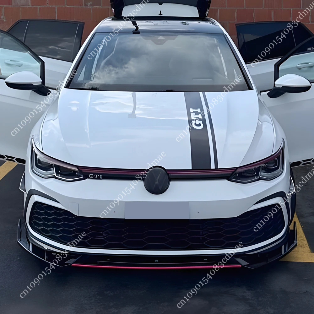 

3 шт., глянцевый черный передний бампер, разветвитель, диффузор, спойлер, протектор, тюнинг для VW Golf 8 MK8 GTI R-Line 2020 2021 2022 2023