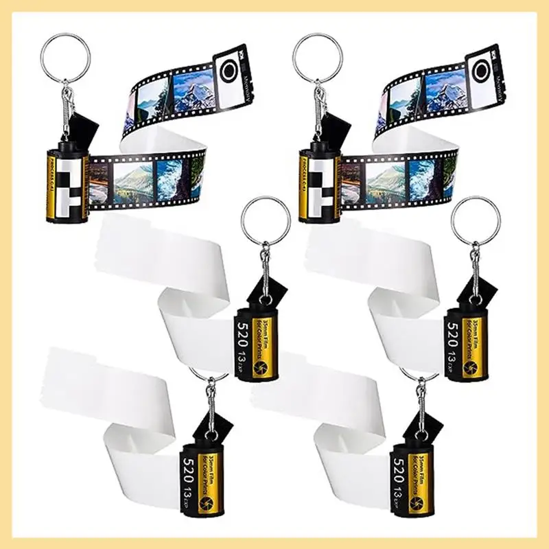 

6Pcs Sublimation Keychain With Photo Album Picture Women Memory Birthday Scroll Gift