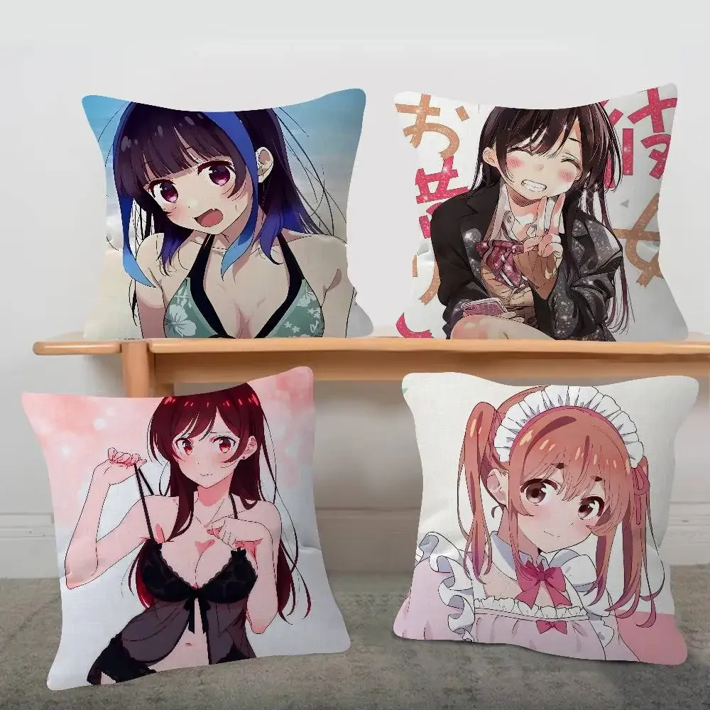Anime Rent-A-Girlfriend Cushion Cover Decorative Pillow Sofa Home Decor Case Pillow Cases