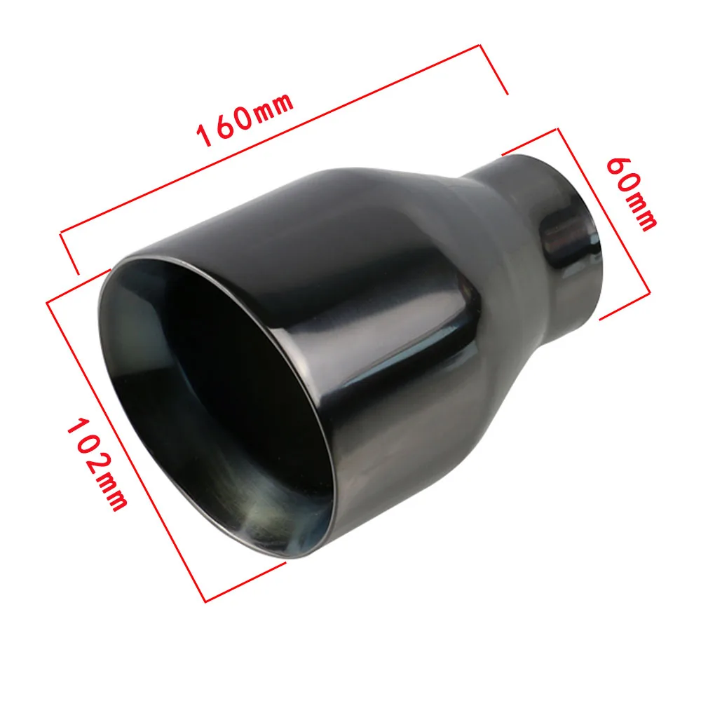 

Car Exhaust End Tip 60mm Slant Oval Outlet 102mm Universal Stainless steel Auto Muffler Tail Pipe custom logo