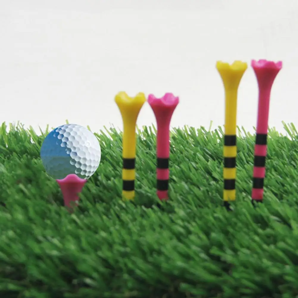 Golf Tee 10pcs Height Adjustable Striped Golf Tee Set with Sharp Tip Plastic Ball Holder Golf Training Aid Spike Kit for Golfer