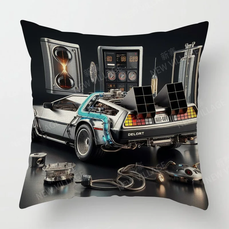 Modern Simple Car Illustration Pillow Cover Bedroom Cafe Decoration Applicable Car Cushion Cover 40x40cm 45x45cm
