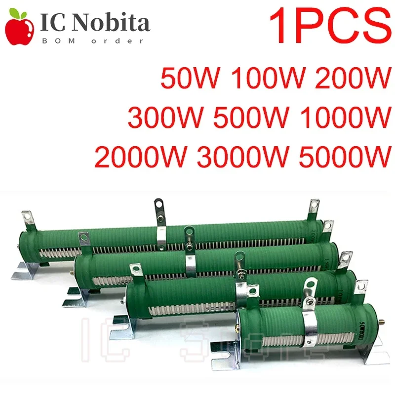 1 SZTUK Regulowany rezystor drutowy 50W 100W 200W 300W 500W 1000W 2000W 3000W 5000W RX20-T Ceramiczny reostat przesuwny dużej mocy