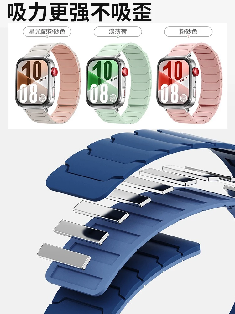 

Сильный магнитный силиконовый ремешок для Huawei Watch Fit 4 Pro 3, спортивный браслет для Huawei Fit 4 Fit4 Pro, сменные ремешки для часов