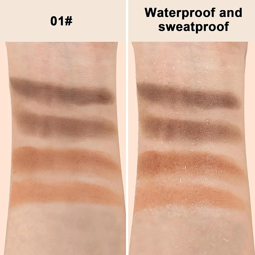 Brow Powder Kit with Brush – 4-Color Matte Multi-Look Shaping, Easy Wear, Waterproof Long-Lasting, Xmas & Winter Natural Styling