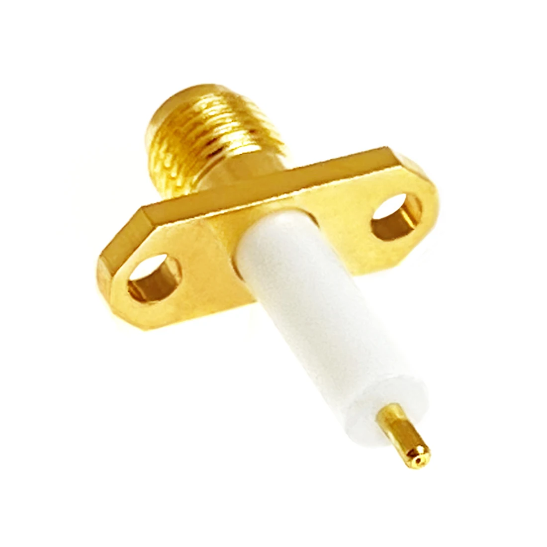 1pc  NEW SMA Female Jack RF Coax Connector 2-Hole Panel Mount  Solder Post Straight Insulator Long 12mm Goldplated  Wholesale