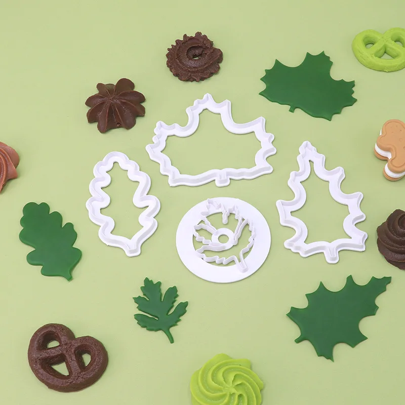 4Pcs/set Maple Leaf Shape Cookie Cutter Molds Biscuit Fondant Cake Decoration Mold Kitchen Baking Tools 3
