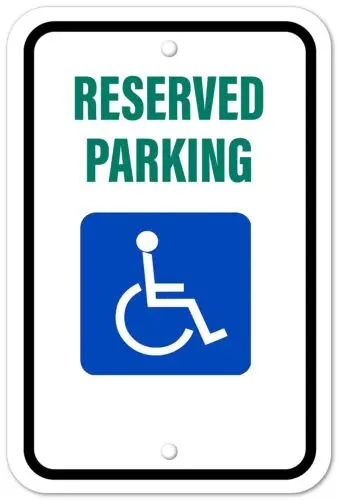 Парковочный знак для инвалидов, алюминиевые композитные металлические парковочные знаки 12x18 дюймов