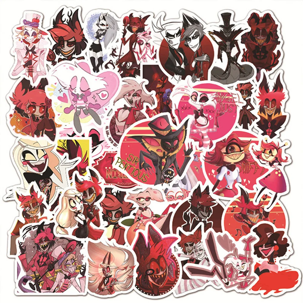 10/30/50pcs Anime Helluva Boss Stickers Cool Cartoon Sticker DIY Phone Case Skateboard Suitcase Fun Graffiti Decals for Kids Toy