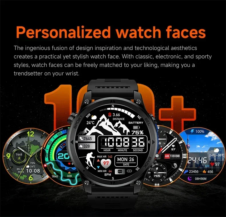 Smartwatch militar com gps rastreamento chamadas bluetooth_voghion.com