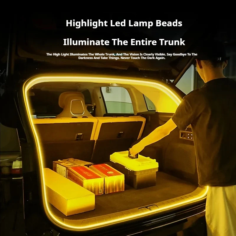 إضاءة صندوق السيارة مناسبة لسكودا كودياق جذع مصباح لتهيئة الجو تعديل شريط إضاءة مصباح للزينة اكسسوارات السيارات الداخلية #6