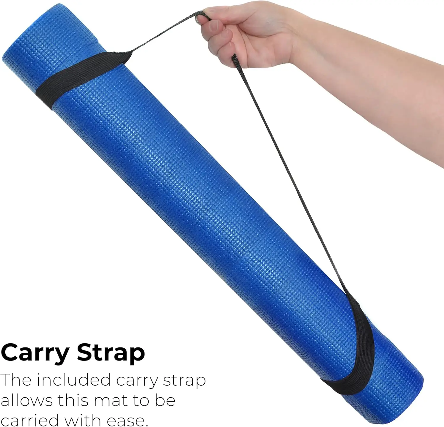 Non Toxic Yoga Mats for Home Workout and Studios, 4mm Thick, Non Slip, with Carrying Strap