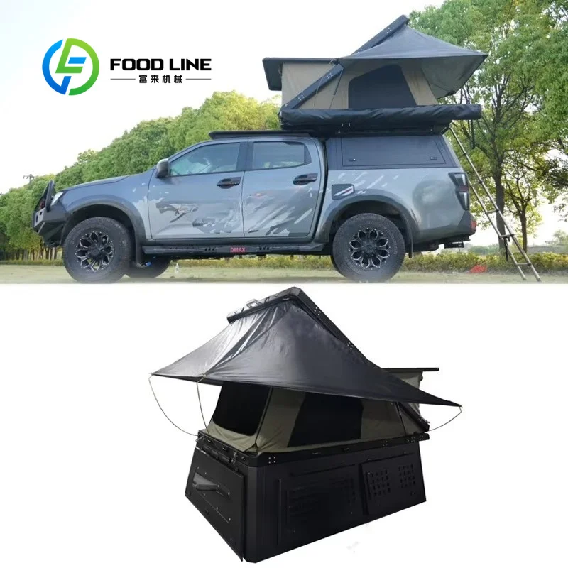 Customize Lightweight Aluminum Pickup Truck Pickup Canopy Camper Tent Triple Fold Lid Roller Blind Flat Cover Tray
