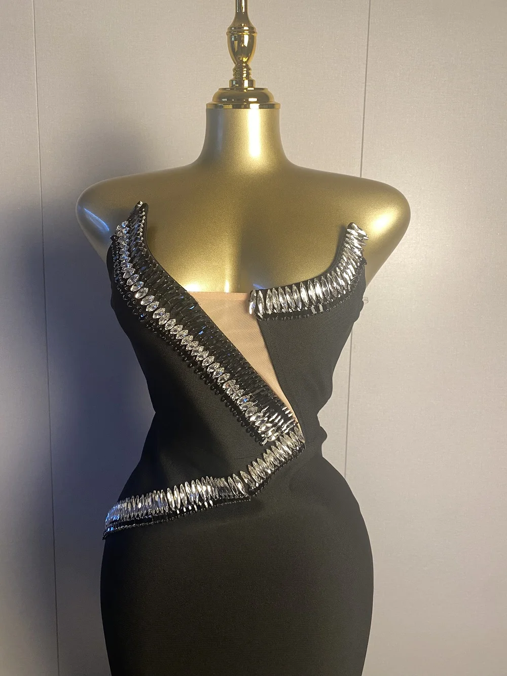 

2025 New Women Sexy Strapless Diamonds Beading Black Maxi Long Dress 2025 Elegant Evening Club Luxury Birthday Party Dresses