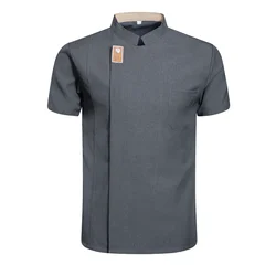 Chef Jacket Men Women Short Sleeve Cook Shirt Bakery Restaurant Chef Jacket Waiter Uniform Kitchen Jacket Hotel Costume apron