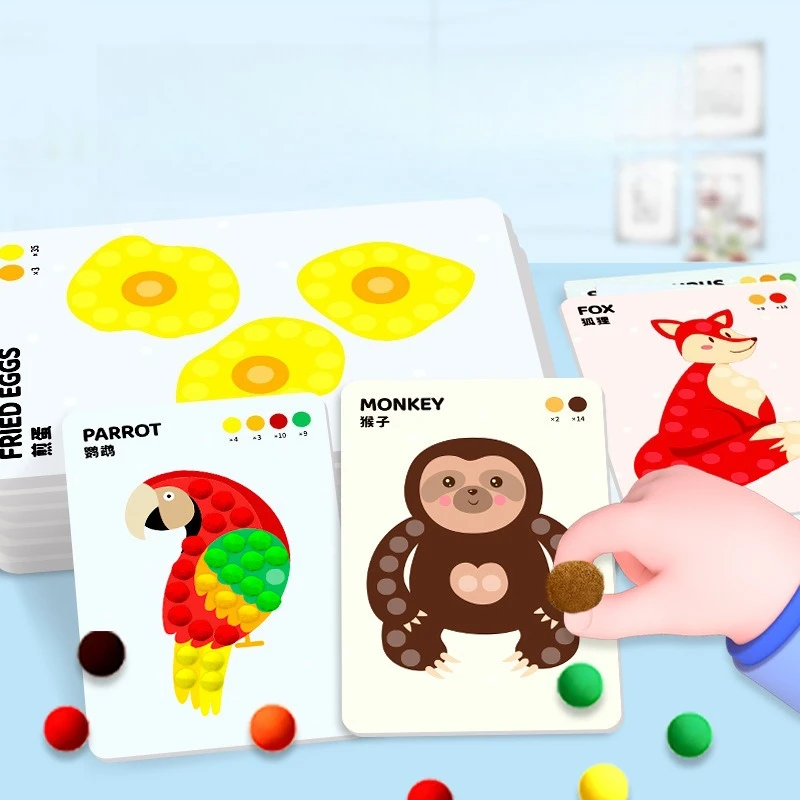 Montessori Toy Hair Ball Paste Painting Children's Handmade DIY Production Material Package Creative Toy Kindergarten for 3-6