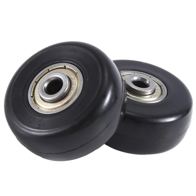 1Set Luggage Suitcase Replacement Wheels PU Swivel Caster Wheels Carbon Steel Bearings Repair Kits 55X18mm