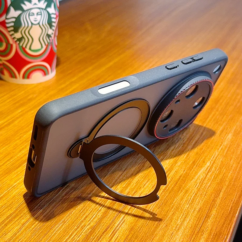 For OPPO Find X8 Ultra Case Hard Transparent Matte Shockproof Ring Stand Protective Back Cover Case For Find X8S+ X8 Pro Shell