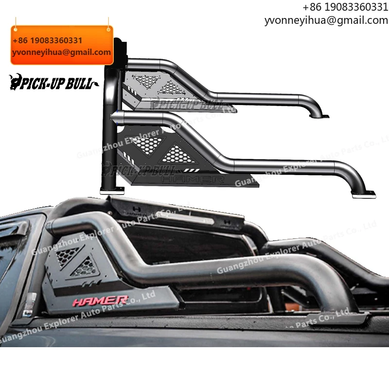 

HM Universal Steel Roll Bar For Ranger Wildtrak Hilux Revo Rocco Vigo For Dmax For Navara D22 Pick Up Sport Roll Bar