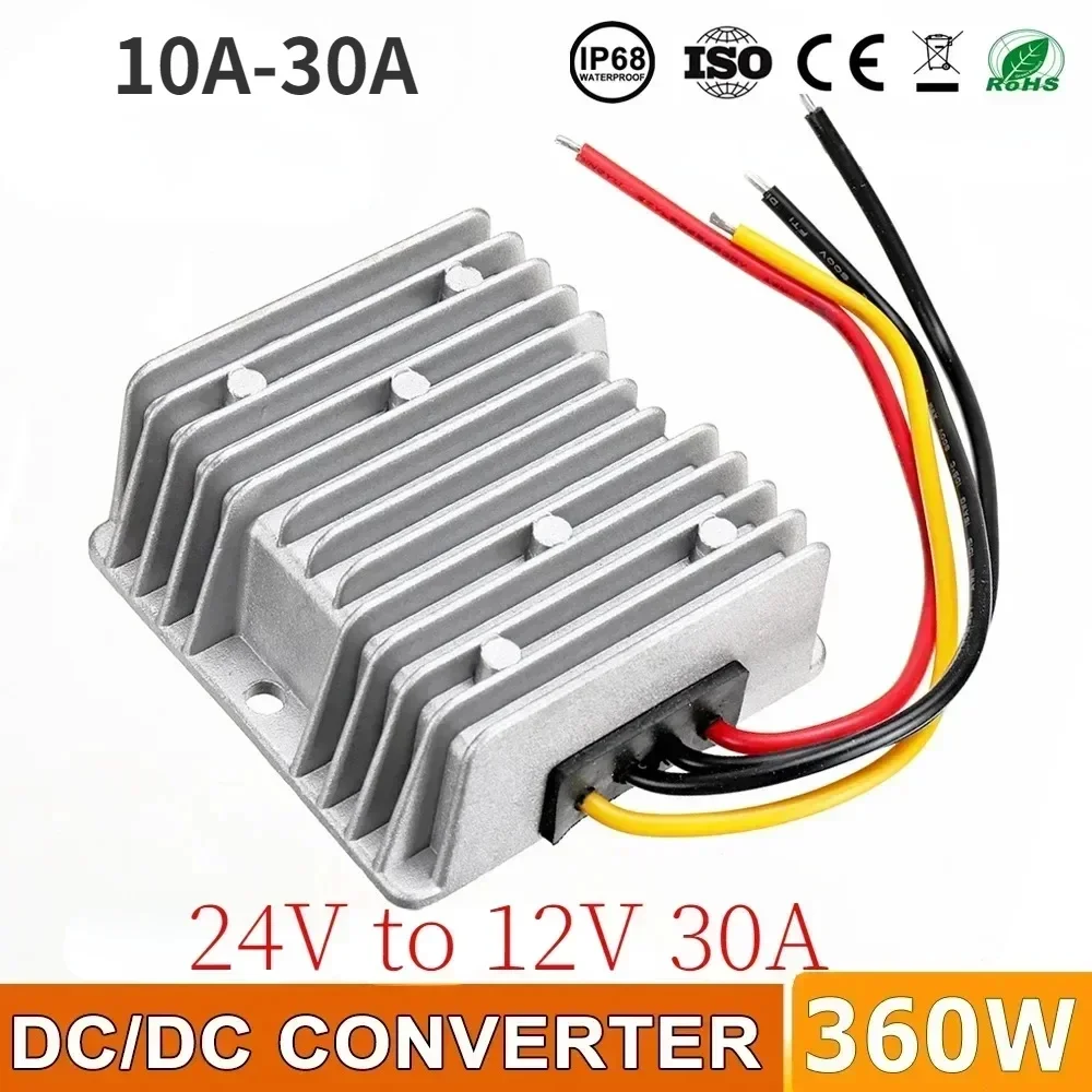 24V to 12V 10A 30A 20A 15A Step Down DC DC Converter 24V-12V Buck Voltage Regulator Car Truck Vehicle Switching for Cars Boat