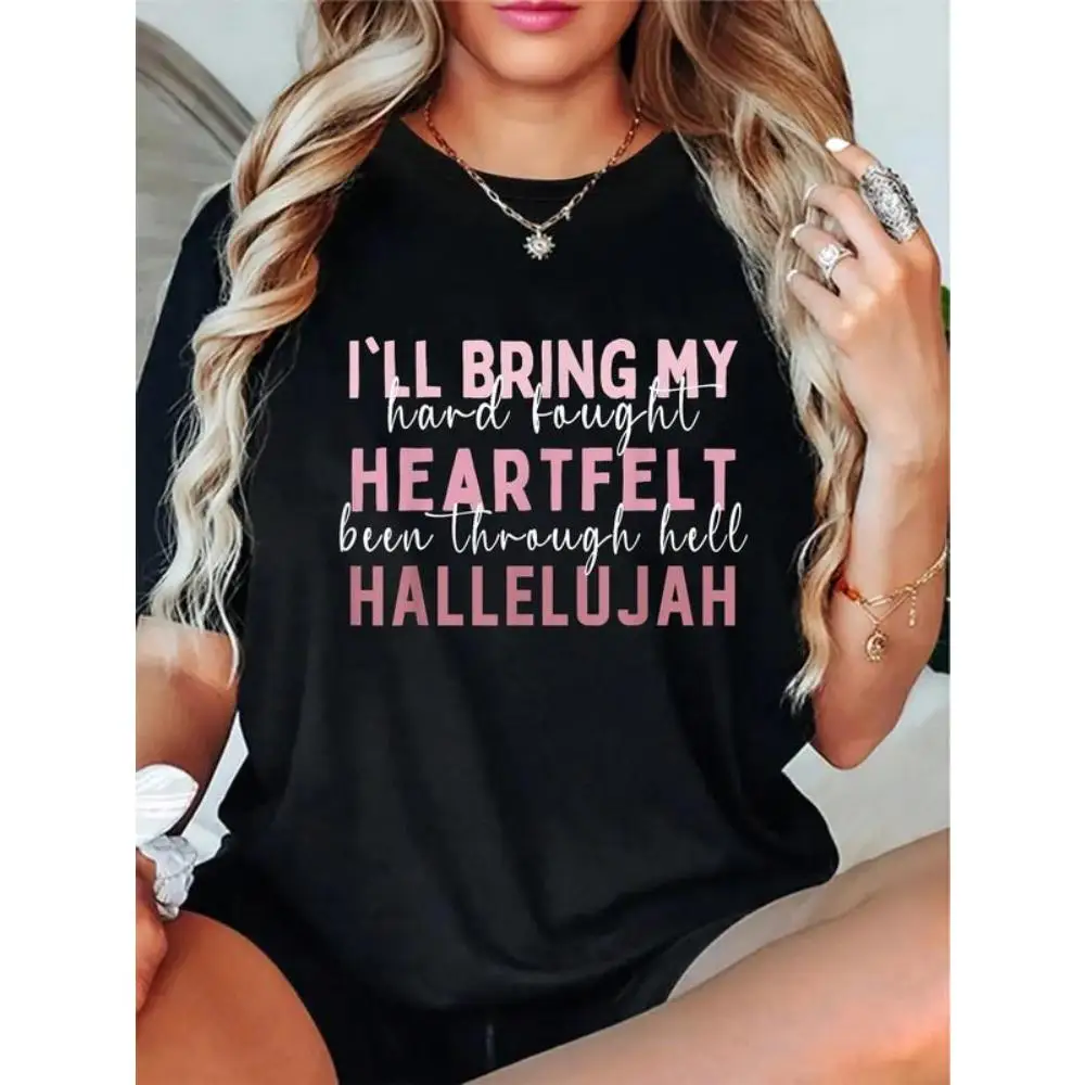 

Hallelujah T-shirt Christian Faith Tee Women Men I'll Bring My Hallelujah Song Lyrics T-shirt Inspirational Religious Top