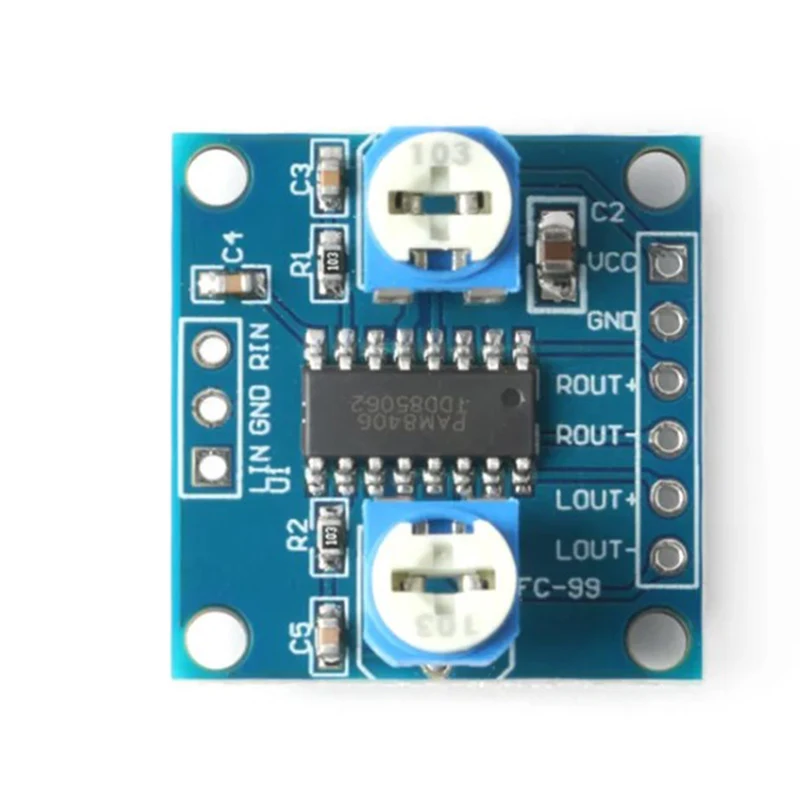 10Pcs AM8406 Digital AmplifierBoard With Volume Potentiometer 5Wx2 Stereo Class D Power Module PAM8406 DigitalAmplifierBoardWith