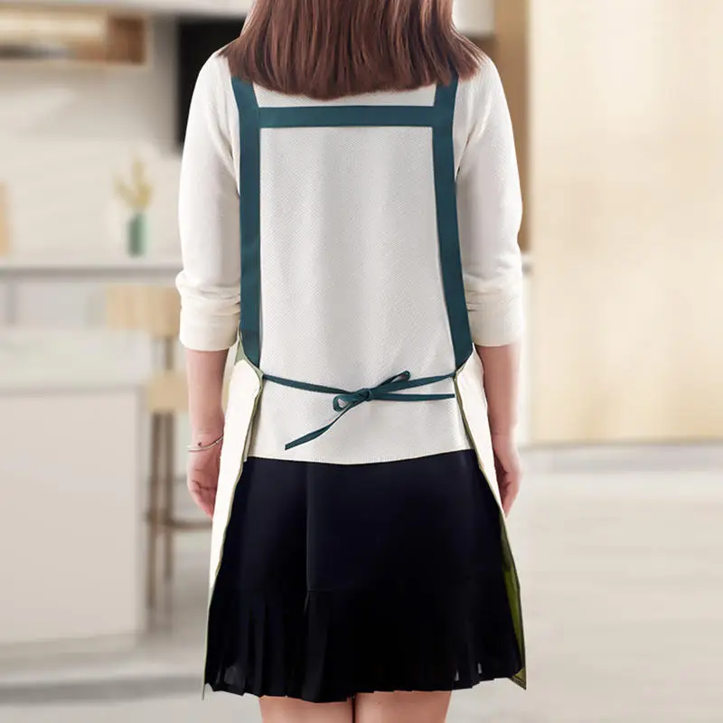 Cute Cartoon Chef Apron Waterproof Ladies Men Home Aprons Wipeable Oil Resistant Baking BBQ Restaurant Cafe Aprons Gift