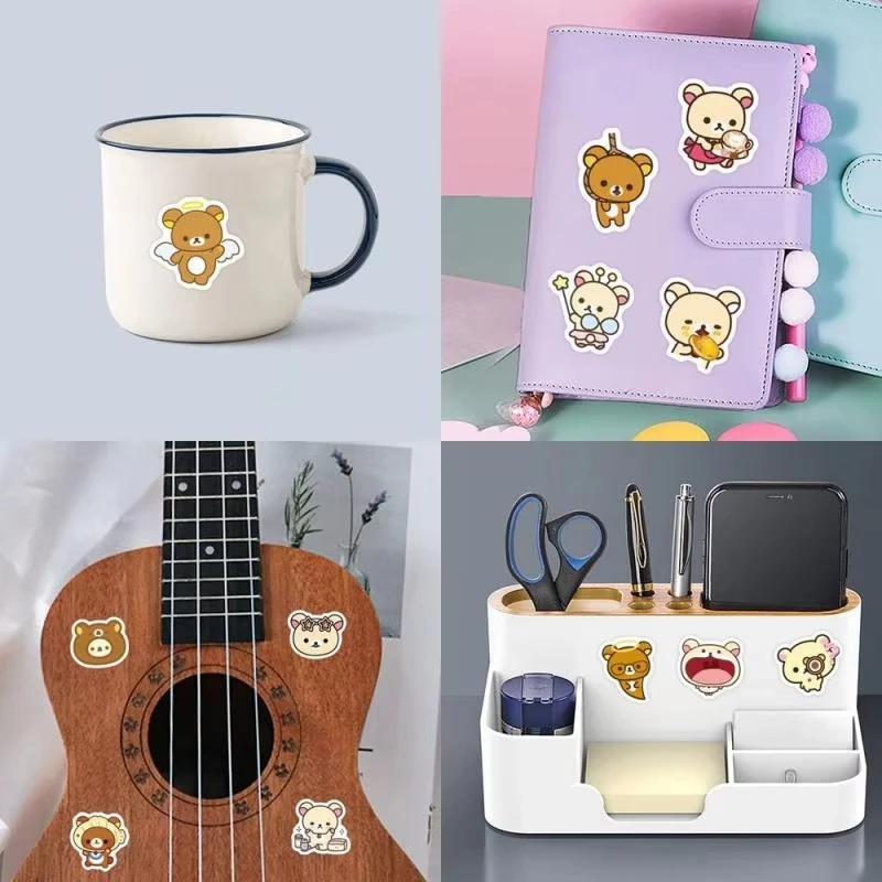 

Модные мультяшные медведи Rilakkuma, забавные наклейки в стиле граффити, водонепроницаемые наклейки, детские игрушки, подарки для багажника скутера, скрапбукинга